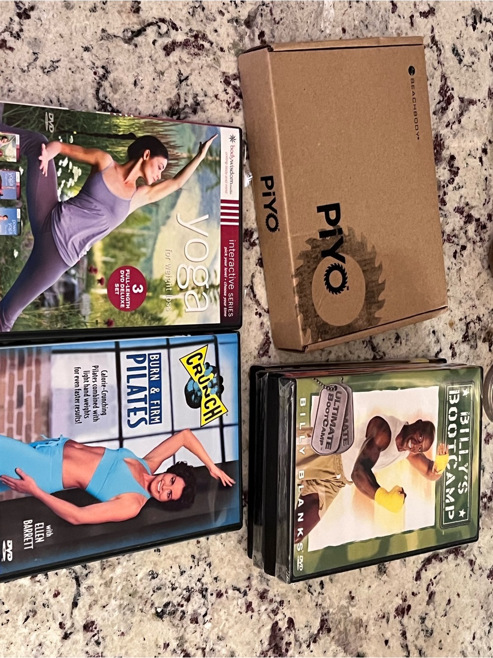 Piyo DVD set, Billy bootcamp, pilates DVD bundle